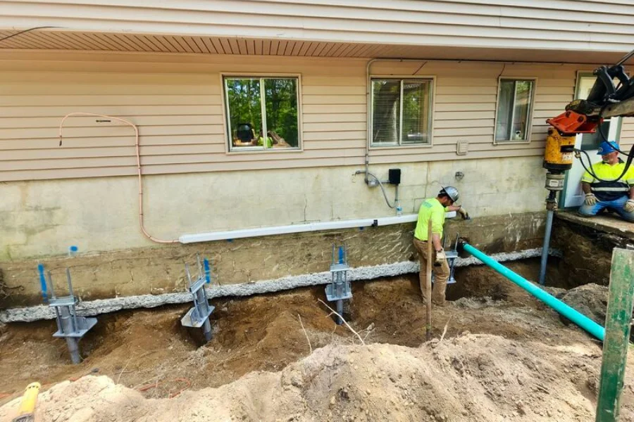 Helical Pier Installation in Lawrenceburg, IN